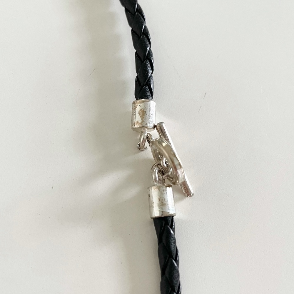 Black Braided Medallion Necklace - Picture 9 of 11